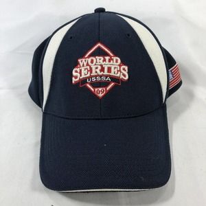 World Series Hat USSSA 2009 Red White and Blue American Flag Adjustable Seba OSF
